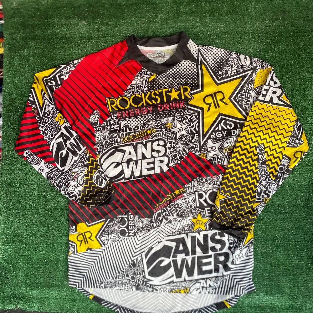 Vintage Y2K Rockstar Energy Motocross Jersey MX MotoX Tee